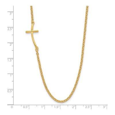 Gold-Plated Sterling Silver Sideways Cross Pendant Necklace – view 5
