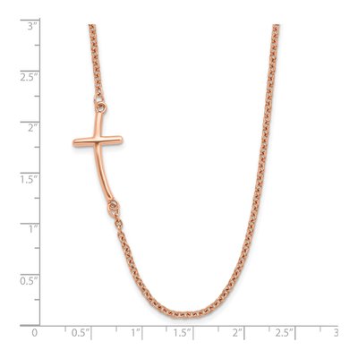 Rose Gold-Plated Sterling Silver Rg-Plated Sideways Cross Pendant Necklace – view 6