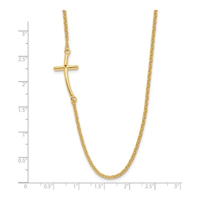 Gold-Plated Sterling Silver Sideways Cross Pendant Necklace – view 5