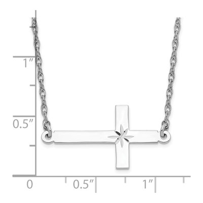 Sterling Silver Sideways Cross Pendant Necklace – view 4