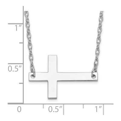 Sterling Silver Sideways Cross Pendant Necklace – view 4