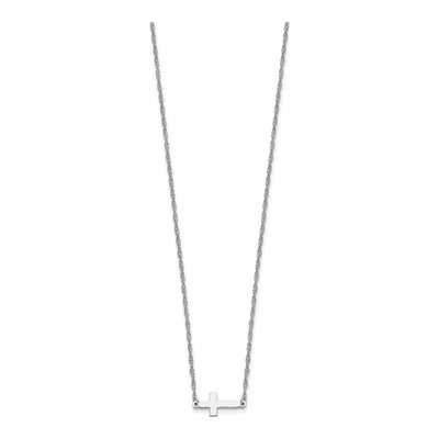 Sterling Silver Sideways Cross Pendant Necklace – view 3