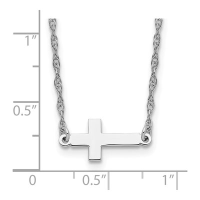 Sterling Silver Sideways Cross Pendant Necklace – view 5