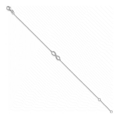 Sterling Silver CZ Infinity Bracelet – view 2