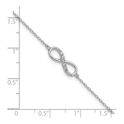 Sterling Silver CZ Infinity Bracelet – view 3