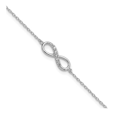 Sterling Silver CZ Infinity Bracelet