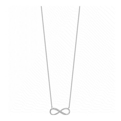 Sterling Silver CZ Infinity Pendant Necklace – view 3