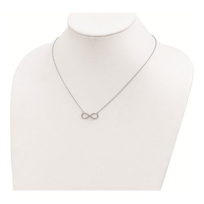 Sterling Silver CZ Infinity Pendant Necklace – view 4