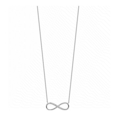 Sterling Silver CZ Infinity Pendant Necklace – view 3