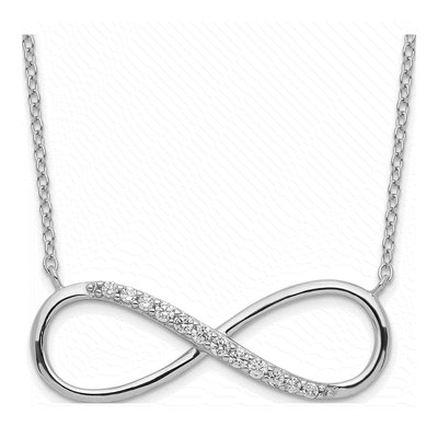 Sterling Silver CZ Infinity Pendant Necklace
