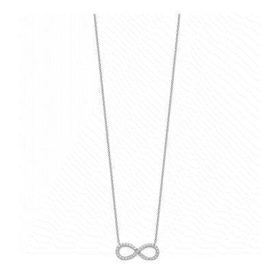 Sterling Silver CZ Infinity Necklace, 16in+2in – view 3