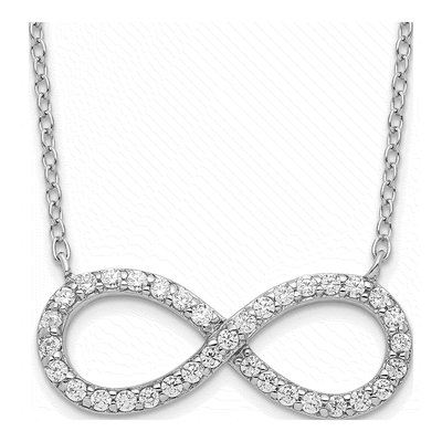 Sterling Silver CZ Infinity Pendant Necklace