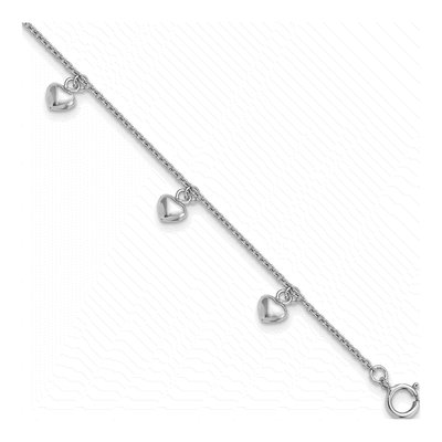Sterling Silver Girls' Hearts Bracelet