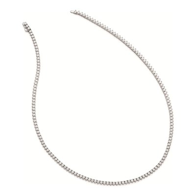 Sterling Silver CZ Riviera Necklace – view 3