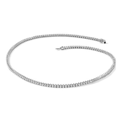 Sterling Silver CZ Riviera Necklace – view 6