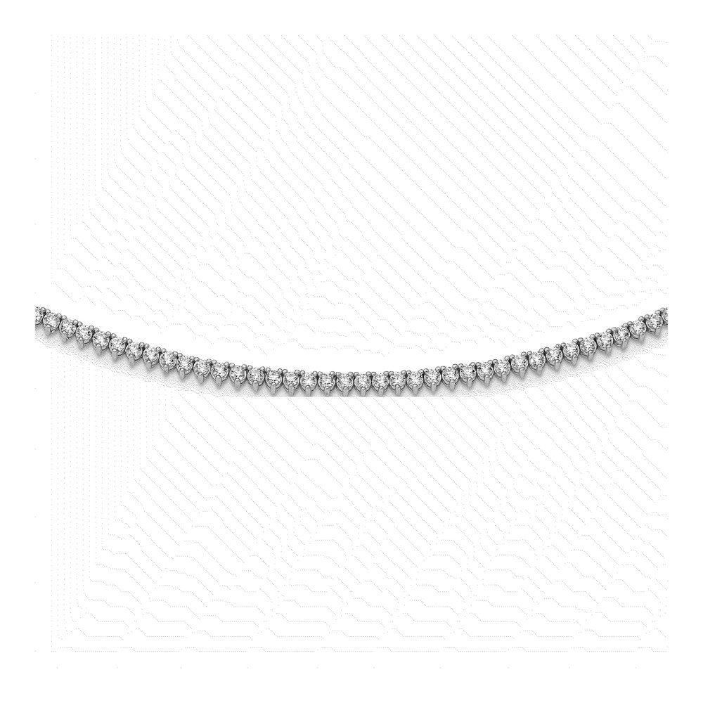 Sterling Silver CZ Riviera Necklace, 18 in