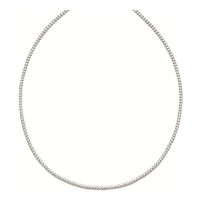 Sterling Silver CZ Riviera Necklace – view 3
