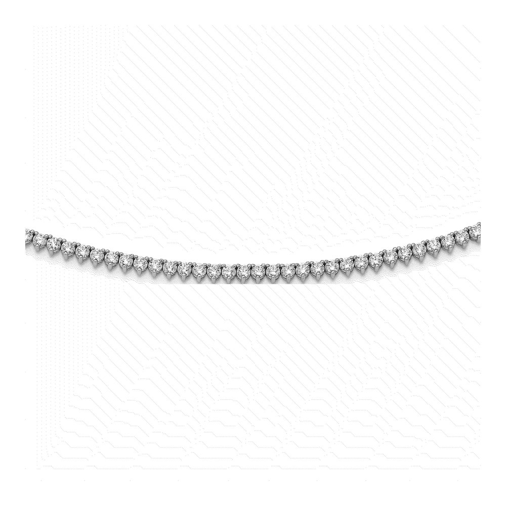 Sterling Silver 36 Inch CZ Riviera Necklace