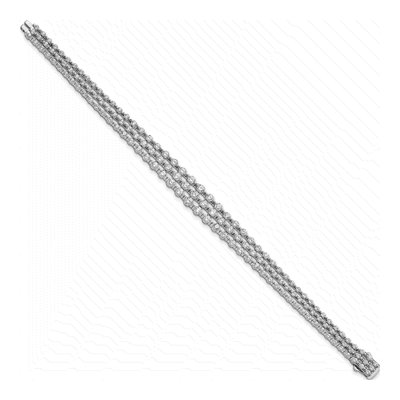 Sterling Silver CZ 3-Strand Layer Bracelet – view 2