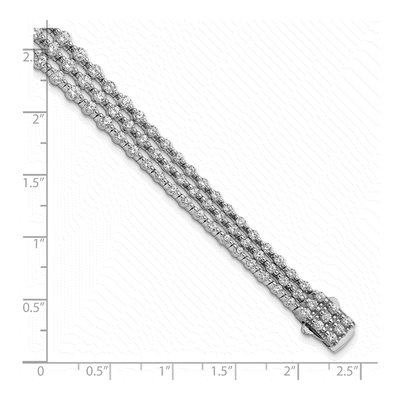 Sterling Silver CZ 3-Strand Layer Bracelet – view 3