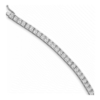 Sterling Silver CZ 40-Stone Bracelet