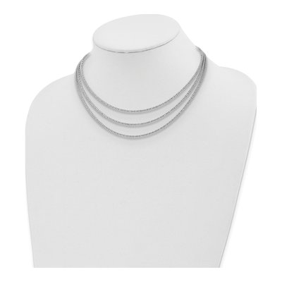 Sterling Silver CZ 3-Strand Layer Necklace – view 4