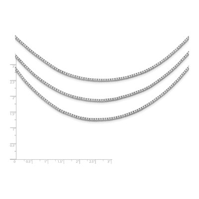 Sterling Silver CZ 3-Strand Layer Necklace – view 5