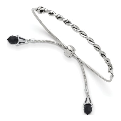 Sterling Silver Crystal Adjustable Bracelet