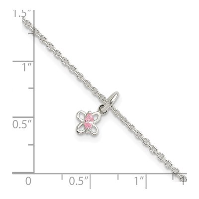 Sterling Silver CZ Butterfly Bracelet – view 4