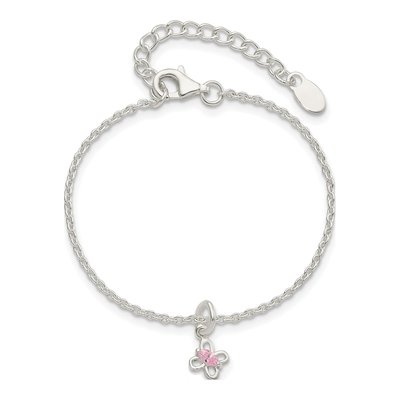 Sterling Silver CZ Butterfly Bracelet – view 5