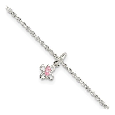 Sterling Silver CZ Butterfly Bracelet