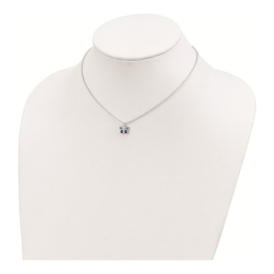 Sterling Silver Girls' Enamel Butterfly Pendant Necklace – view 5
