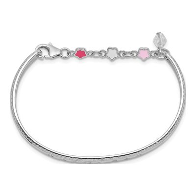 Sterling Silver Crystal Girls' Princess Baby Bangle Bracelet – view 3