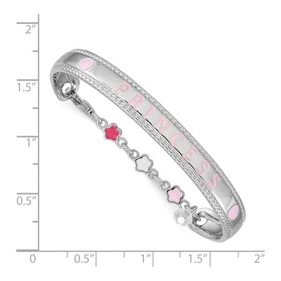 Sterling Silver Crystal Girls' Princess Baby Bangle Bracelet – view 4