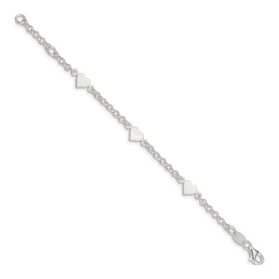 Sterling Silver Girls' Hearts Bracelet – view 2