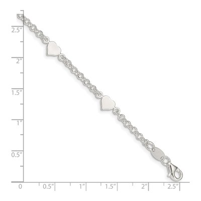 Sterling Silver Girls' Hearts Bracelet – view 3