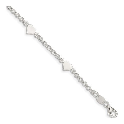 Sterling Silver Girls' Hearts Bracelet