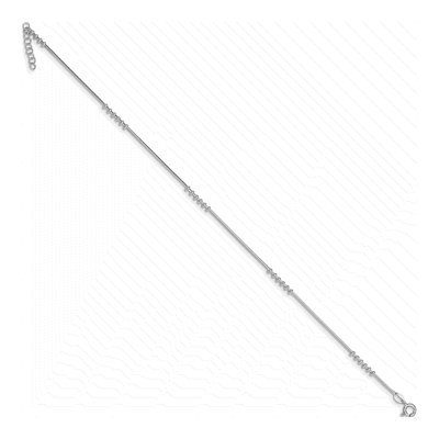 Sterling Silver Beaded Anklet – view 3