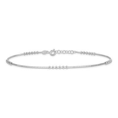 Sterling Silver Beaded Anklet – view 4
