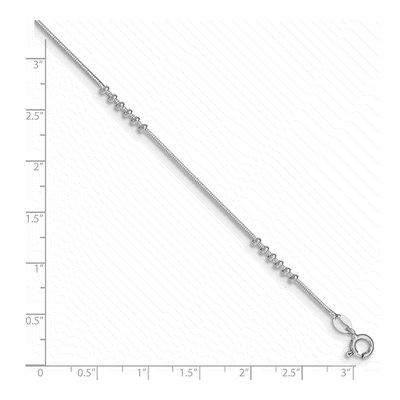 Sterling Silver Beaded Anklet – view 5