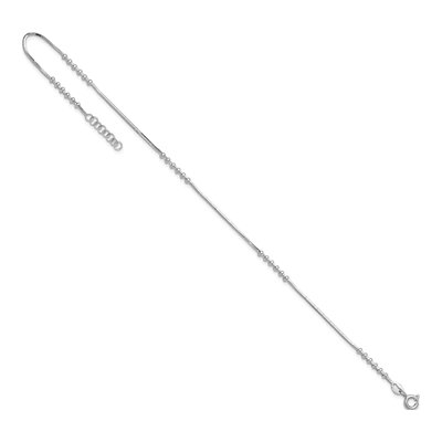 Sterling Silver Beaded Anklet – view 8