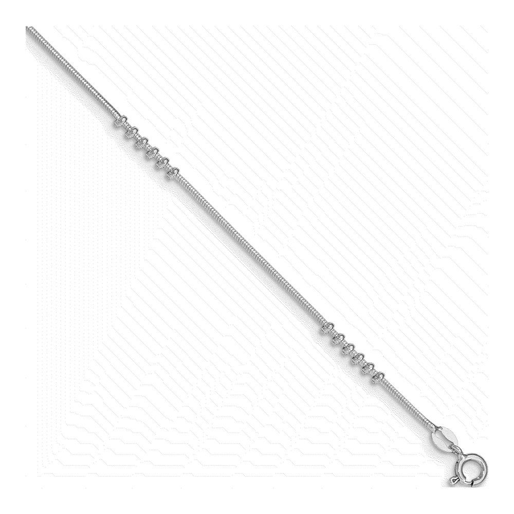 Sterling Silver Beaded Anklet