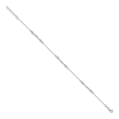 Sterling Silver Beaded Anklet – view 3