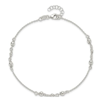 Sterling Silver Beaded Anklet – view 5