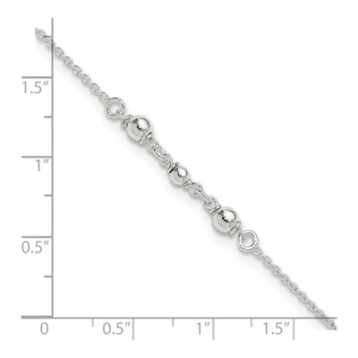 Sterling Silver Beaded Anklet – view 6
