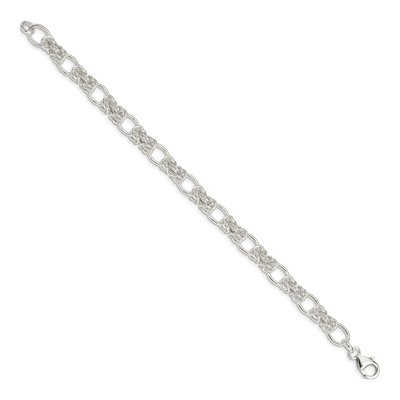Sterling Silver 7.15mm Handmade Fancy Link Chain Bracelet – view 3