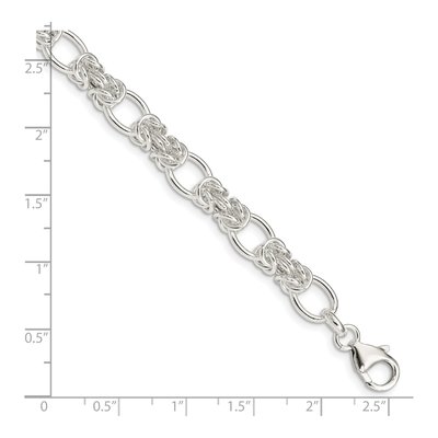 Sterling Silver 7.15mm Handmade Fancy Link Chain Bracelet – view 4