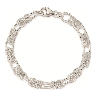 Sterling Silver 7.15mm Handmade Fancy Link Chain Bracelet – view 5