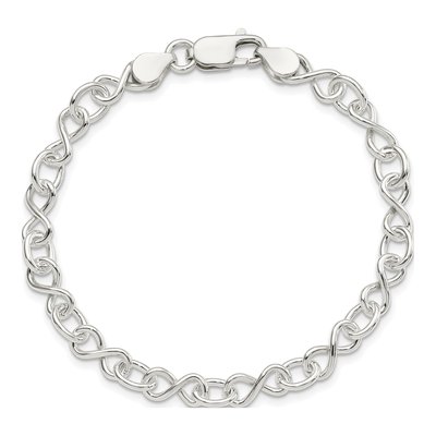 Sterling Silver Handmade Fancy Link Chain Bracelet – view 5