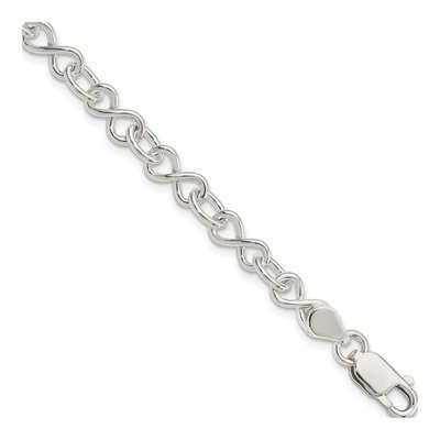 Sterling Silver Handmade Fancy Link Chain Bracelet